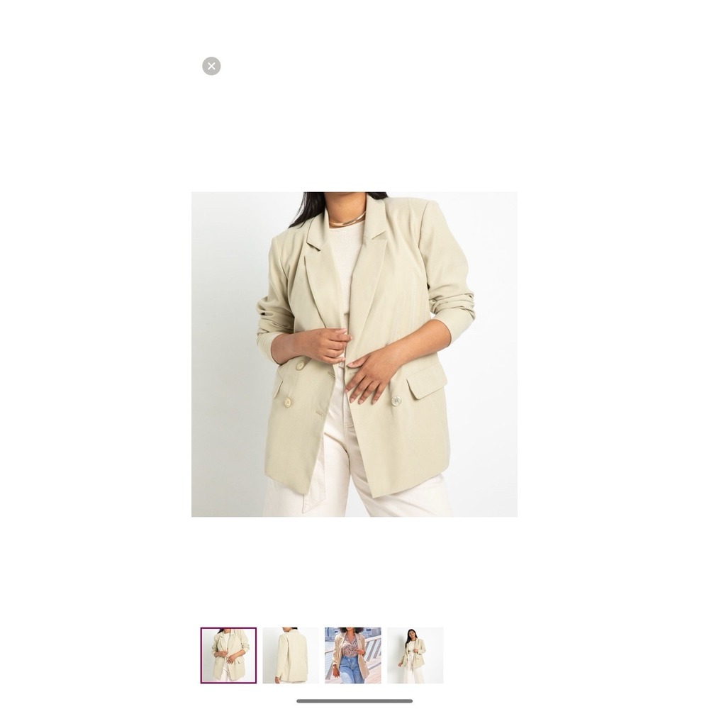 ELOQUII Women's Double Breasted Blazer Jacket Tan Plus Size 24‎ Career Business - Picture 8 of 8